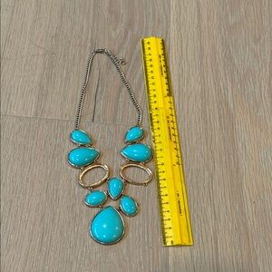 Turquoise and Gold Statement Necklace